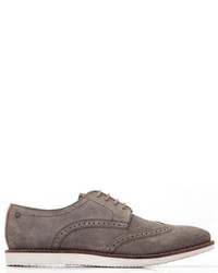 graue Wildleder Derby Schuhe von Base London