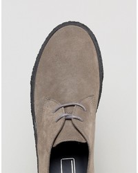 graue Wildleder Derby Schuhe von Asos