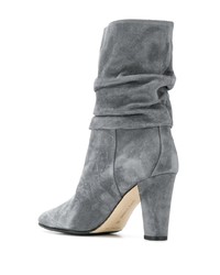 graue Wildleder mittelalte Stiefel von Manolo Blahnik