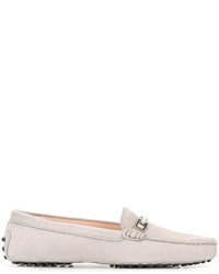 graue Wildleder Mokassins von Tod's