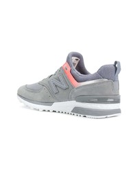 graue Wildleder niedrige Sneakers von New Balance