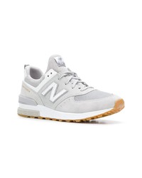 graue Wildleder niedrige Sneakers von New Balance