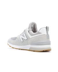 graue Wildleder niedrige Sneakers von New Balance