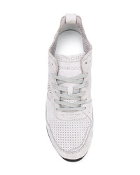 graue Wildleder niedrige Sneakers von Crime London