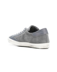 graue Wildleder niedrige Sneakers von Philippe Model