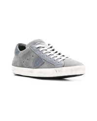 graue Wildleder niedrige Sneakers von Philippe Model