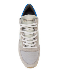 graue Wildleder niedrige Sneakers von Philippe Model