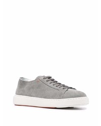 graue Wildleder niedrige Sneakers von Santoni