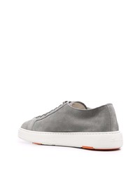 graue Wildleder niedrige Sneakers von Santoni