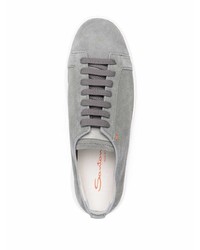 graue Wildleder niedrige Sneakers von Santoni