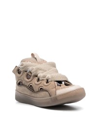 graue Wildleder niedrige Sneakers von Lanvin