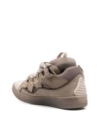 graue Wildleder niedrige Sneakers von Lanvin