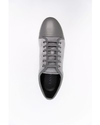 graue Wildleder niedrige Sneakers von Lanvin