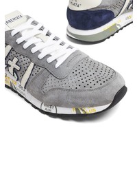 graue Wildleder niedrige Sneakers von Premiata