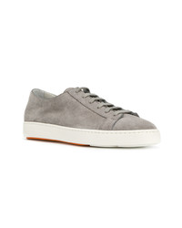 graue Wildleder niedrige Sneakers von Santoni