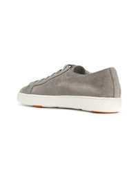 graue Wildleder niedrige Sneakers von Santoni