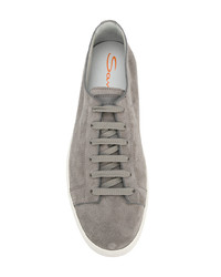 graue Wildleder niedrige Sneakers von Santoni