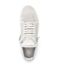 graue Wildleder niedrige Sneakers von Giuseppe Zanotti