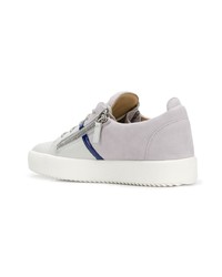 graue Wildleder niedrige Sneakers von Giuseppe Zanotti Design