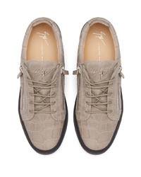 graue Wildleder niedrige Sneakers von Giuseppe Zanotti