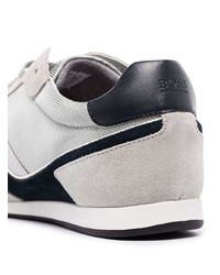 graue Wildleder niedrige Sneakers von BOSS