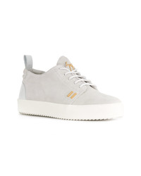 graue Wildleder niedrige Sneakers von Giuseppe Zanotti Design