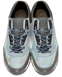 graue Wildleder niedrige Sneakers von Lanvin