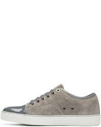 graue Wildleder niedrige Sneakers von Lanvin