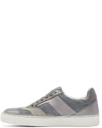 graue Wildleder niedrige Sneakers von Lanvin