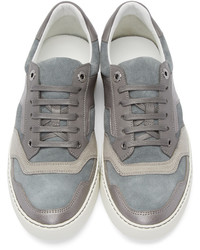 graue Wildleder niedrige Sneakers von Lanvin