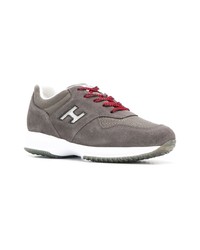 graue Wildleder niedrige Sneakers von Hogan