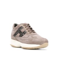 graue Wildleder niedrige Sneakers von Hogan