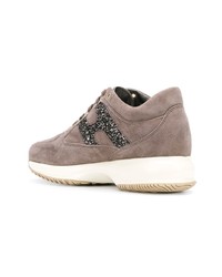 graue Wildleder niedrige Sneakers von Hogan