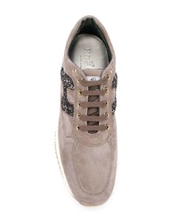 graue Wildleder niedrige Sneakers von Hogan