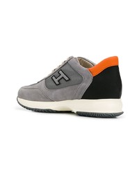 graue Wildleder niedrige Sneakers von Hogan