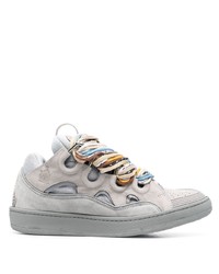 graue Wildleder niedrige Sneakers von Lanvin