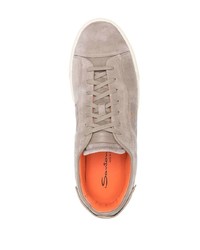 graue Wildleder niedrige Sneakers von Santoni