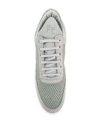 graue Wildleder niedrige Sneakers von Filling Pieces