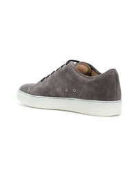 graue Wildleder niedrige Sneakers von Lanvin