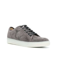 graue Wildleder niedrige Sneakers von Lanvin