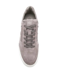 graue Wildleder niedrige Sneakers von Tod's