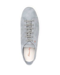 graue Wildleder niedrige Sneakers von Santoni