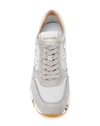 graue Wildleder niedrige Sneakers von White Premiata