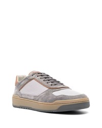 graue Wildleder niedrige Sneakers von Brunello Cucinelli