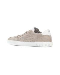 graue Wildleder niedrige Sneakers von Tod's