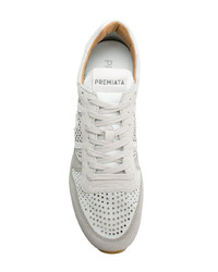 graue Wildleder niedrige Sneakers von White Premiata