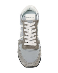 graue Wildleder niedrige Sneakers von Premiata