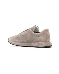 graue Wildleder niedrige Sneakers von Officine Creative