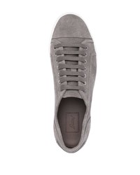 graue Wildleder niedrige Sneakers von Brioni