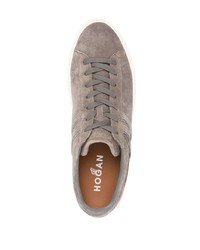 graue Wildleder niedrige Sneakers von Hogan